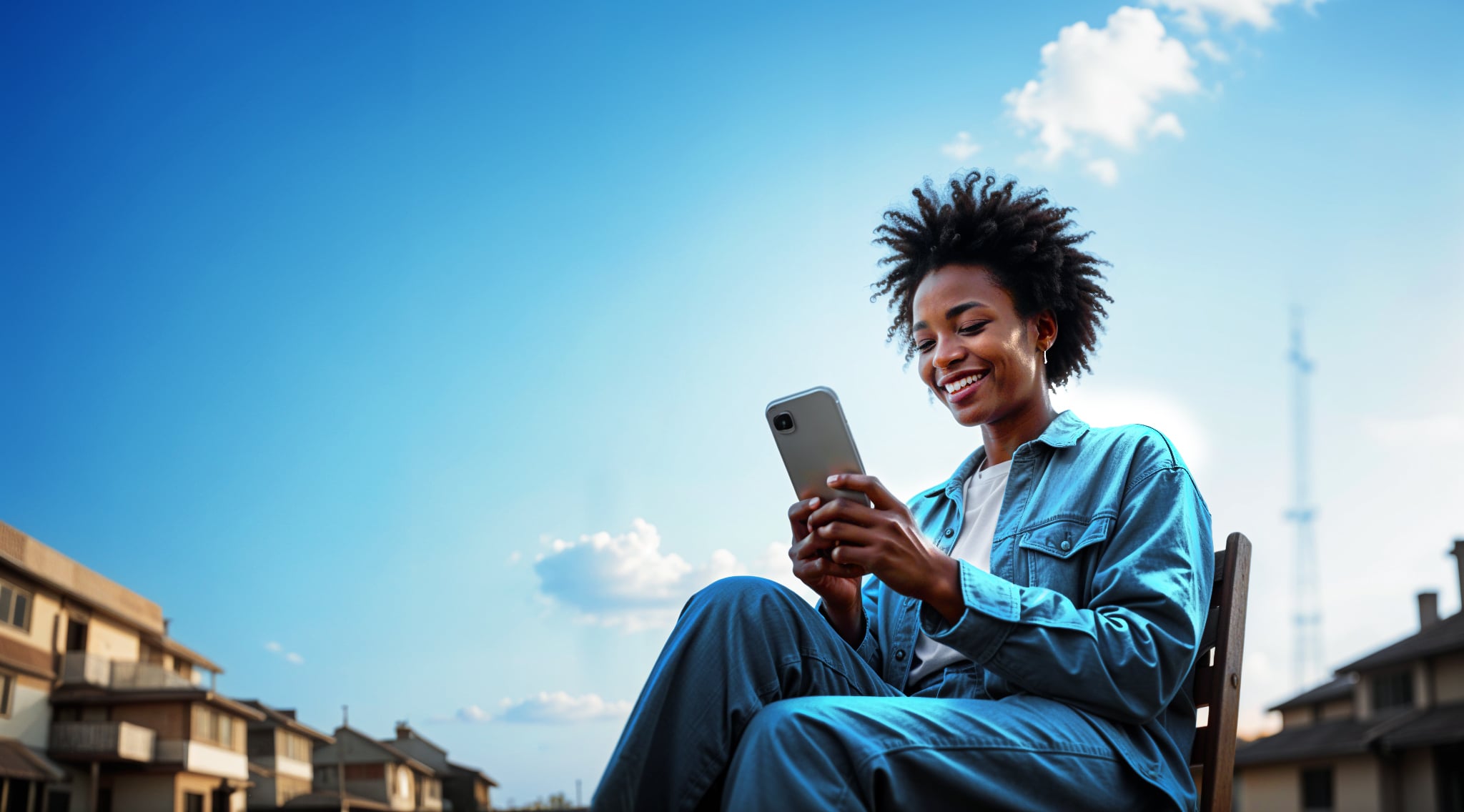 Hero background - Person using mobile phone for money transfer