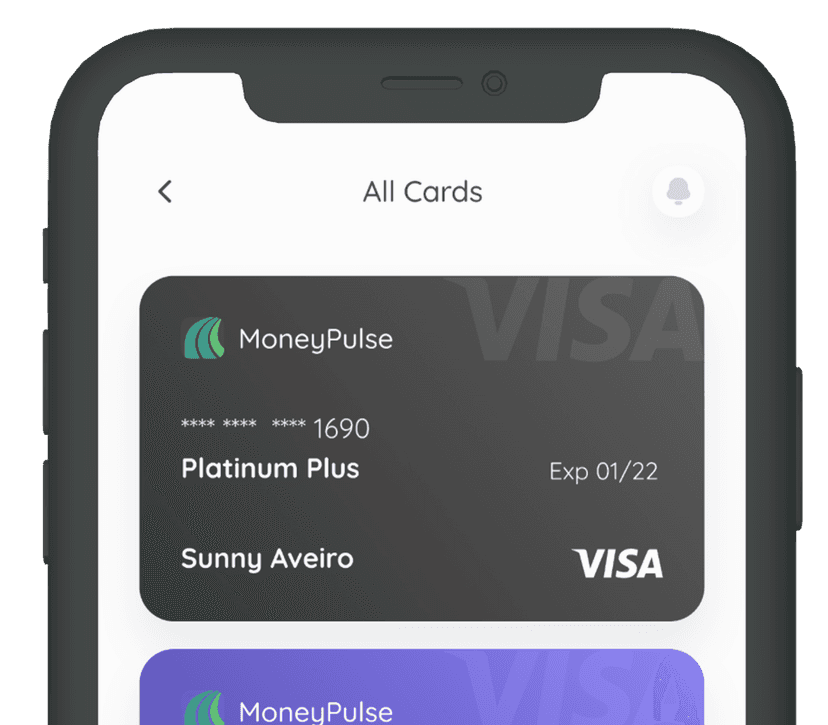 Smartphone showing MoneyPulse app